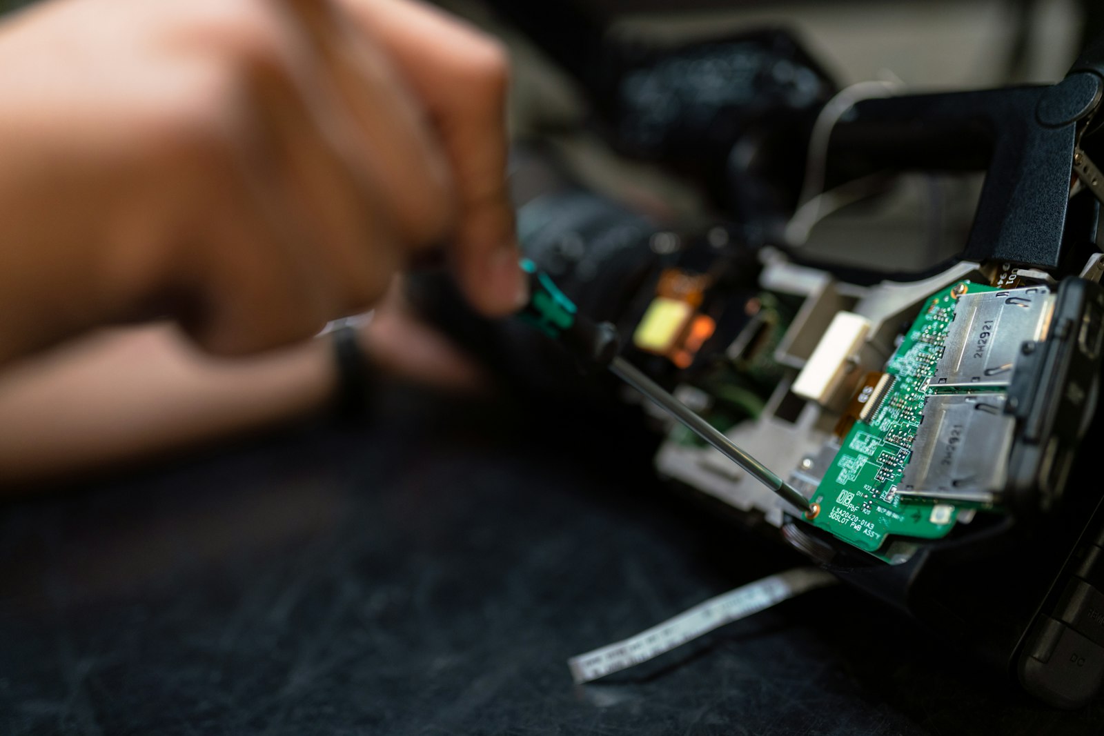 Electronics workbench used for testing the signal path from sensor to firmware